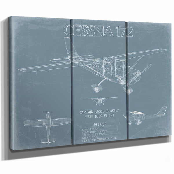 Bella Frye Home & Garden > Decor > Artwork Cessna 172 Aircraft Blueprint Wall Art - Original Airplane Print