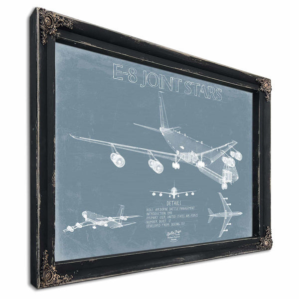 Bella Frye Home & Garden > Decor > Artwork Northrop Grumman E-8 Joint STARS Aircraft Blueprint Wall Art - Original Aviation Plane Print