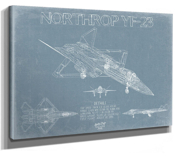 Bella Frye Home & Garden > Decor > Artwork YF-23 Black Widow II Aircraft Blueprint Wall Art - Original Fighter Plane Print