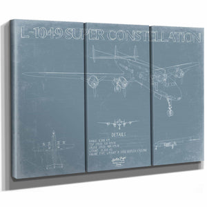 Bella Frye Home & Garden > Decor > Artwork Lockheed L-1049 Super Constellation Aircraft Blueprint Wall Art - Original Airplane Print