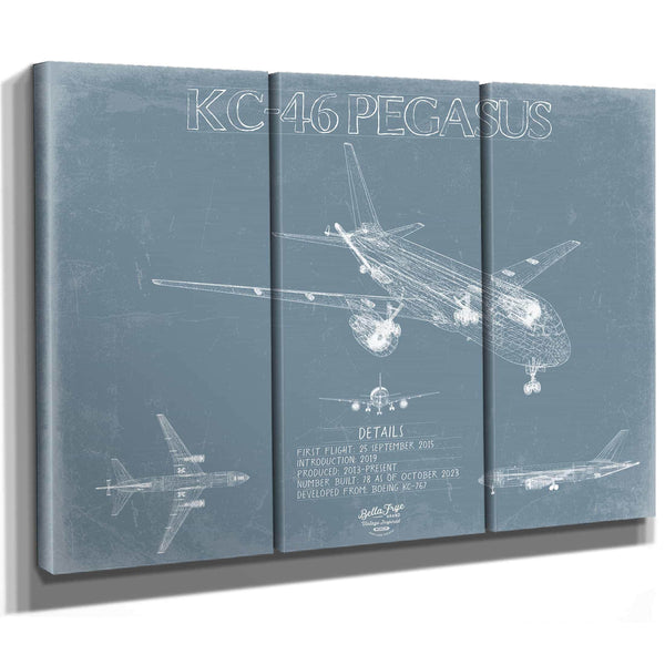 Bella Frye Home & Garden > Decor > Artwork Boeing KC-46 Pegasus Aircraft Blueprint Wall Art - Original Airplane Print