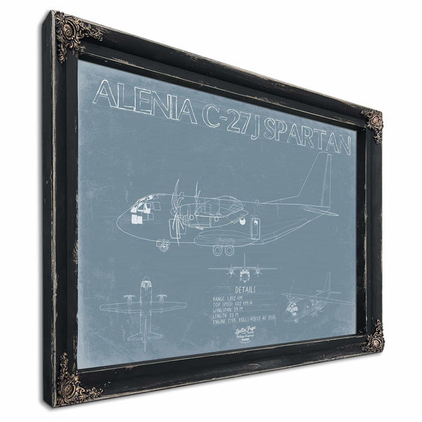 Bella Frye Home & Garden > Decor > Artwork Alenia-C-27J-Spartan Aircraft Blueprint Wall Art - Original Aviation Plane Print
