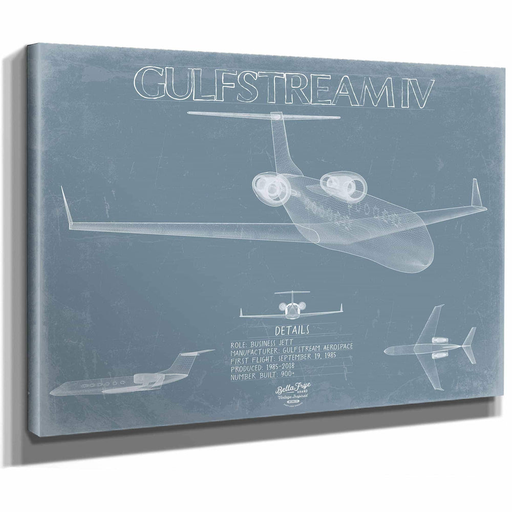 Bella Frye Home & Garden > Decor > Artwork Gulfstream IV Aircraft Blueprint Wall Art - Original Aviation Plane Print