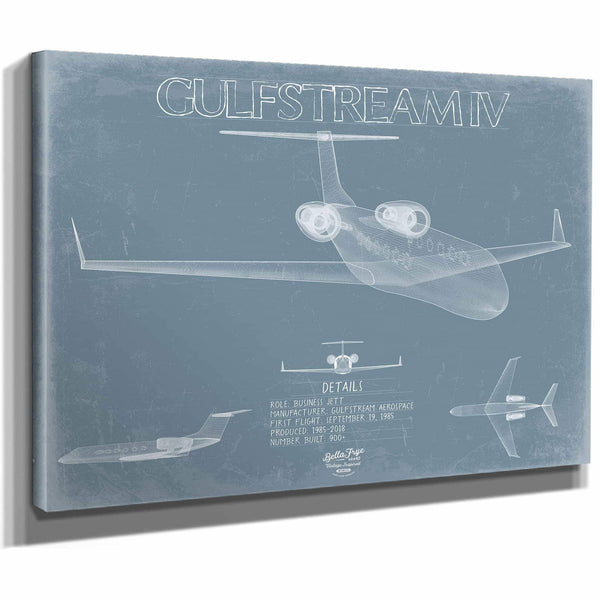 Bella Frye Home & Garden > Decor > Artwork Gulfstream IV Aircraft Blueprint Wall Art - Original Aviation Plane Print