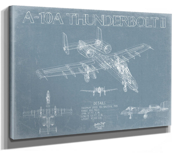 Bella Frye Home & Garden > Decor > Artwork A-10A Thunderbolt II Aircraft Blueprint Wall Art - Original Aviation Plane Print