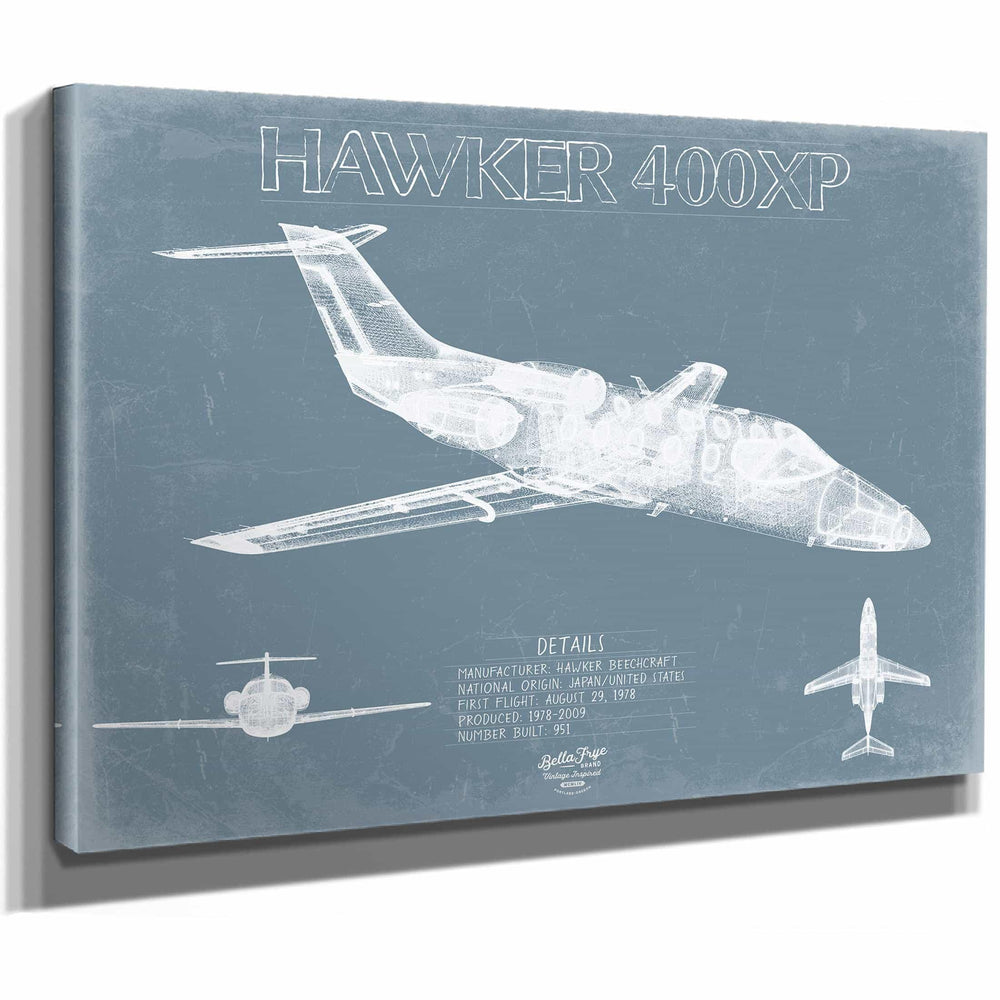 Bella Frye Home & Garden > Decor > Artwork Hawker 400XP Beechjet 400 Aircraft Blueprint Wall Art - Original Airplane Print
