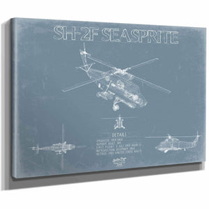 Bella Frye Home & Garden > Decor > Artwork SH-2F Seasprite Lightning Blueprint Wall Art - Original Aviation Plane Print