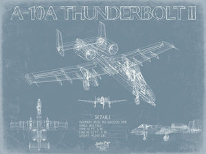 Bella Frye Home & Garden > Decor > Artwork A-10A Thunderbolt II Aircraft Blueprint Wall Art - Original Aviation Plane Print