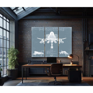 Bella Frye Home & Garden > Decor > Artwork F-4 Phantom II Aircraft Blueprint Wall Art - Original Fighter Plane Print