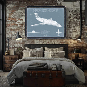 Bella Frye Home & Garden > Decor > Artwork Hawker 400XP Beechjet 400 Aircraft Blueprint Wall Art - Original Airplane Print