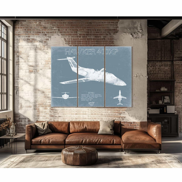 Bella Frye Home & Garden > Decor > Artwork Hawker 400XP Beechjet 400 Aircraft Blueprint Wall Art - Original Airplane Print