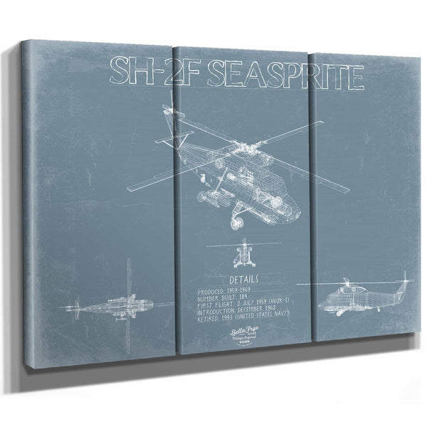 Bella Frye Home & Garden > Decor > Artwork SH-2F Seasprite Lightning Blueprint Wall Art - Original Aviation Plane Print