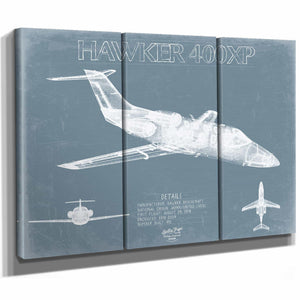 Bella Frye Home & Garden > Decor > Artwork Hawker 400XP Beechjet 400 Aircraft Blueprint Wall Art - Original Airplane Print