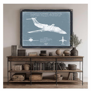 Bella Frye Home & Garden > Decor > Artwork Hawker 400XP Beechjet 400 Aircraft Blueprint Wall Art - Original Airplane Print