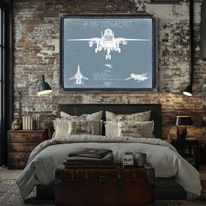 Bella Frye Home & Garden > Decor > Artwork F-14 Tomcat Top Gun Aircraft Blueprint Wall Art - Original Airplane Print