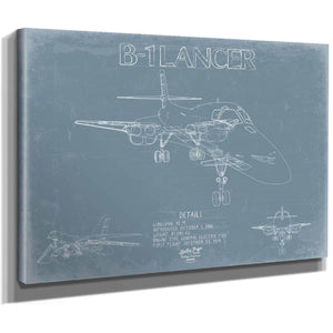 Bella Frye Home & Garden > Decor > Artwork Rockwell B-1 Lancer Aircraft Blueprint Wall Art - Original Aviation Plane Print