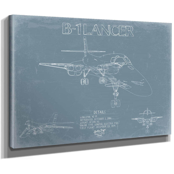 Bella Frye Home & Garden > Decor > Artwork Rockwell B-1 Lancer Aircraft Blueprint Wall Art - Original Aviation Plane Print