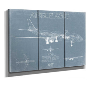 Bella Frye Home & Garden > Decor > Artwork Airbus A300 Aircraft Blueprint Wall Art - Original Aviation Plane Print