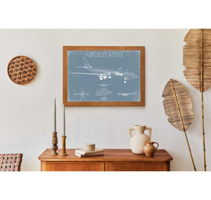 Bella Frye Home & Garden > Decor > Artwork Airbus A300 Aircraft Blueprint Wall Art - Original Aviation Plane Print