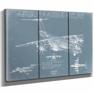 Bella Frye Home & Garden > Decor > Artwork Airbus A400M Atlas Aircraft Blueprint Wall Art - Original Aviation Print