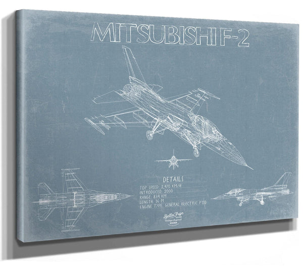Bella Frye Home & Garden > Decor > Artwork F-2 Aircraft Blueprint Wall Art - Original Fighter Plane Print
