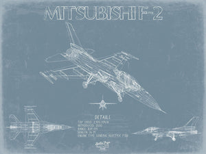 Bella Frye Home & Garden > Decor > Artwork F-2 Aircraft Blueprint Wall Art - Original Fighter Plane Print