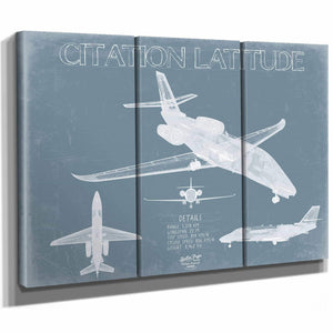Bella Frye Home & Garden > Decor > Artwork Cessna Citation Latitude Aircraft Blueprint Wall Art - Original Airplane Print