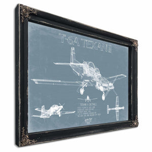 Bella Frye Home & Garden > Decor > Artwork T-6A Texan II Blueprint Wall Art - Original Airplane Print