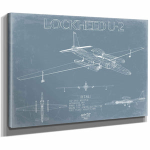 Bella Frye Home & Garden > Decor > Artwork Lockheed U-2 Dragon Lady Blueprint Wall Art - Original Aviation Plane Print