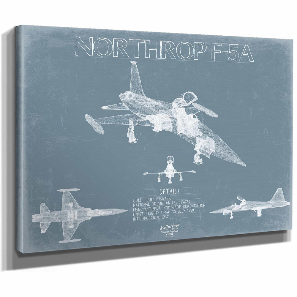 Bella Frye Home & Garden > Decor > Artwork Northrop F-5A Freedom Fighter Aircraft Blueprint Wall Art - Original Fighter Plane Print