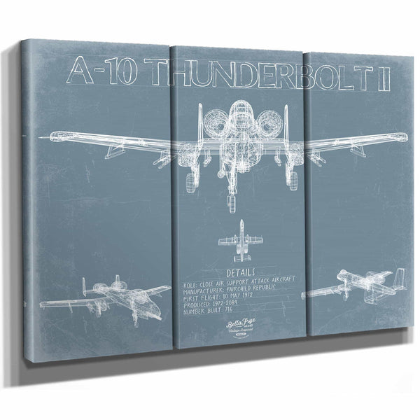 Bella Frye Home & Garden > Decor > Artwork A-10 Thunderbolt II Aircraft Blueprint Wall Art - Original Aviation Plane Print