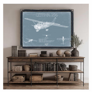 Bella Frye Home & Garden > Decor > Artwork Cessna 206 Stationer Aircraft Blueprint Wall Art - Original Airplane Print