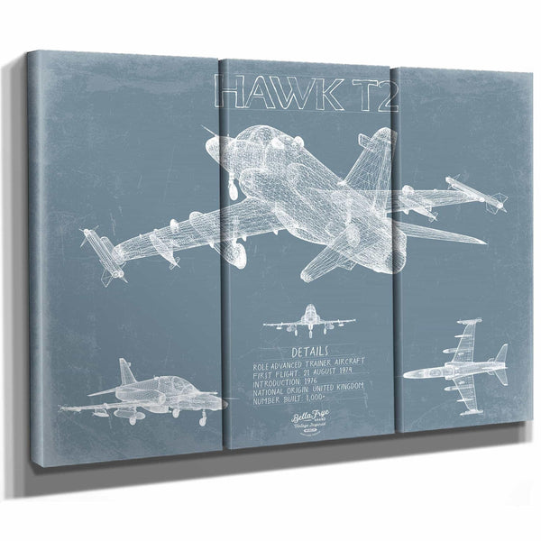 Bella Frye Home & Garden > Decor > Artwork Hawk T2 Aircraft Blueprint Wall Art - Original Airplane Print