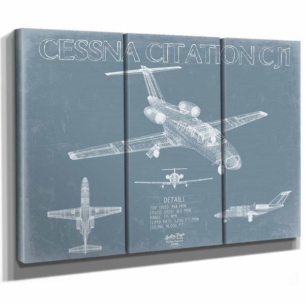 Bella Frye Home & Garden > Decor > Artwork Cessna Citation CJ1 Aircraft Blueprint Wall Art - Original Airplane Print