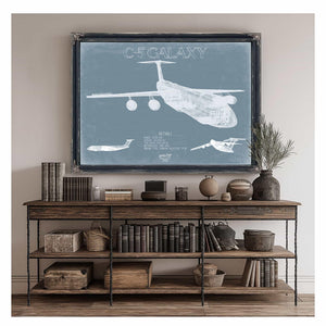 Bella Frye Home & Garden > Decor > Artwork C-5 Galaxy Blueprint Wall Art - Original Aviation Plane Print