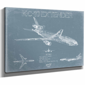 Bella Frye Home & Garden > Decor > Artwork McDonnell Douglas KC-10 Extender Aircraft Blueprint Wall Art - Original Fighter Plane Print
