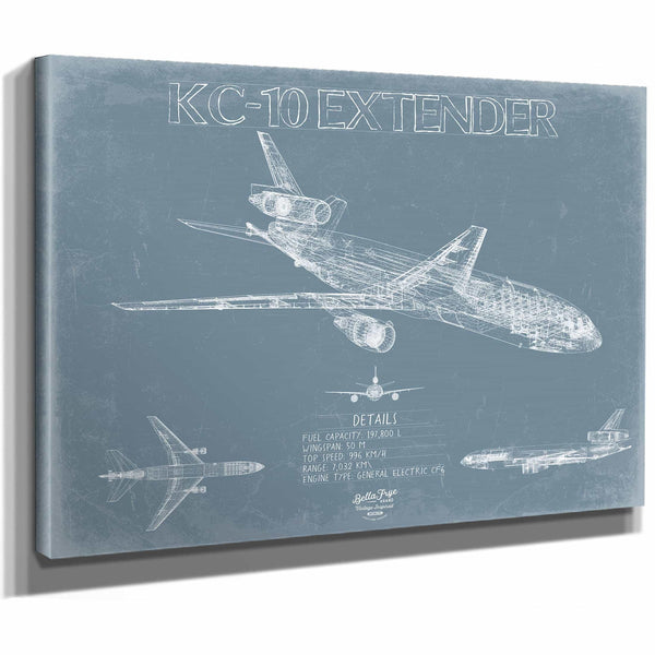 Bella Frye Home & Garden > Decor > Artwork McDonnell Douglas KC-10 Extender Aircraft Blueprint Wall Art - Original Fighter Plane Print