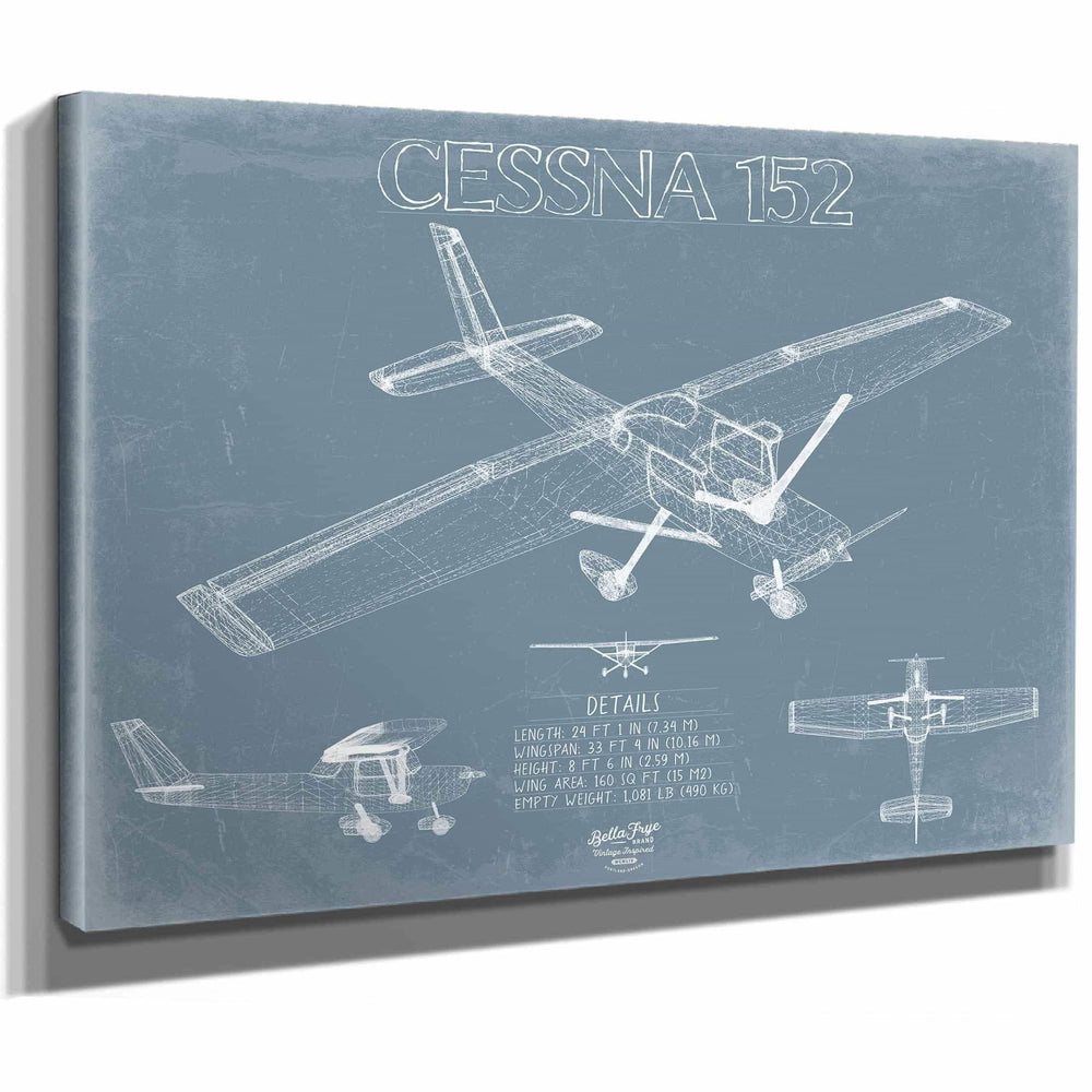 Bella Frye Home & Garden > Decor > Artwork Cessna 152 Aircraft Blueprint Wall Art - Original Airplane Print