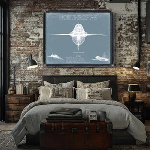 Bella Frye Home & Garden > Decor > Artwork Northrop F-5 Aircraft Blueprint Wall Art - Original Fighter Plane Print