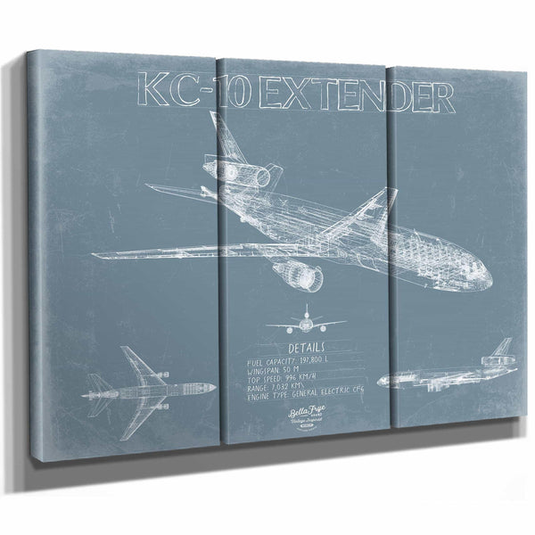 Bella Frye Home & Garden > Decor > Artwork McDonnell Douglas KC-10 Extender Aircraft Blueprint Wall Art - Original Fighter Plane Print