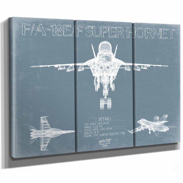 Bella Frye Home & Garden > Decor > Artwork Boeing F/A 18E/F Super Hornet Aircraft Blueprint Wall Art - Original Aviation Plane Print