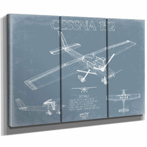 Bella Frye Home & Garden > Decor > Artwork Cessna 152 Aircraft Blueprint Wall Art - Original Airplane Print