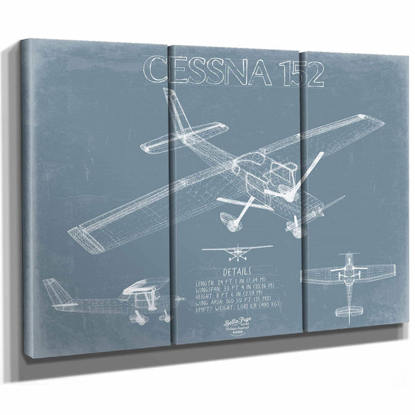 Bella Frye Home & Garden > Decor > Artwork Cessna 152 Aircraft Blueprint Wall Art - Original Airplane Print