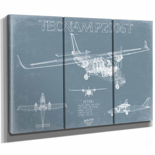 Bella Frye Home & Garden > Decor > Artwork Tecnam P2006T Aircraft Blueprint Wall Art - Original Airplane Print