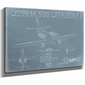Bella Frye Home & Garden > Decor > Artwork Cessna 500 Citation I Aircraft Blueprint Wall Art - Original Airplane Print