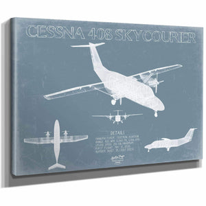 Bella Frye Home & Garden > Decor > Artwork Cessna 408 SkyCourier Aircraft Blueprint Wall Art - Original Airplane Print