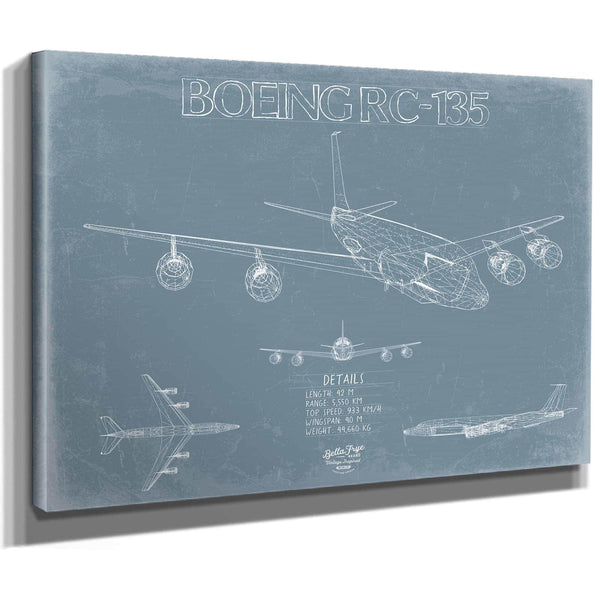 Bella Frye Home & Garden > Decor > Artwork Boeing RC-135 Aircraft Blueprint Wall Art - Original Aviation Plane Print