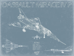 Bella Frye Home & Garden > Decor > Artwork Dassault Mirage IV P Aircraft Blueprint Wall Art - Original Fighter Plane Print