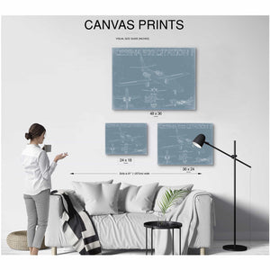 Bella Frye Home & Garden > Decor > Artwork Cessna 500 Citation I Aircraft Blueprint Wall Art - Original Airplane Print