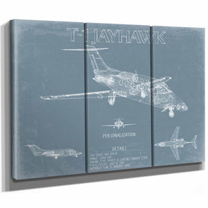 Bella Frye Home & Garden > Decor > Artwork Raytheon T-1 Jayhawk Aircraft Blueprint Wall Art - Original Plane Print